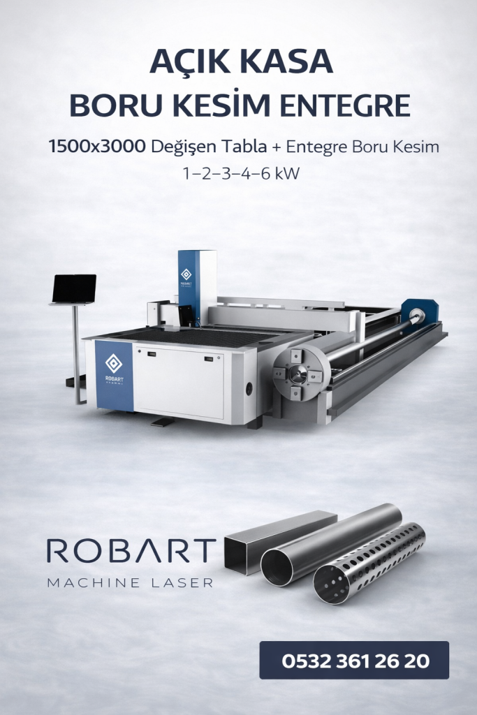 Sac tablası ve boru bağlama ünitesiyle Robart entegre fiber lazer