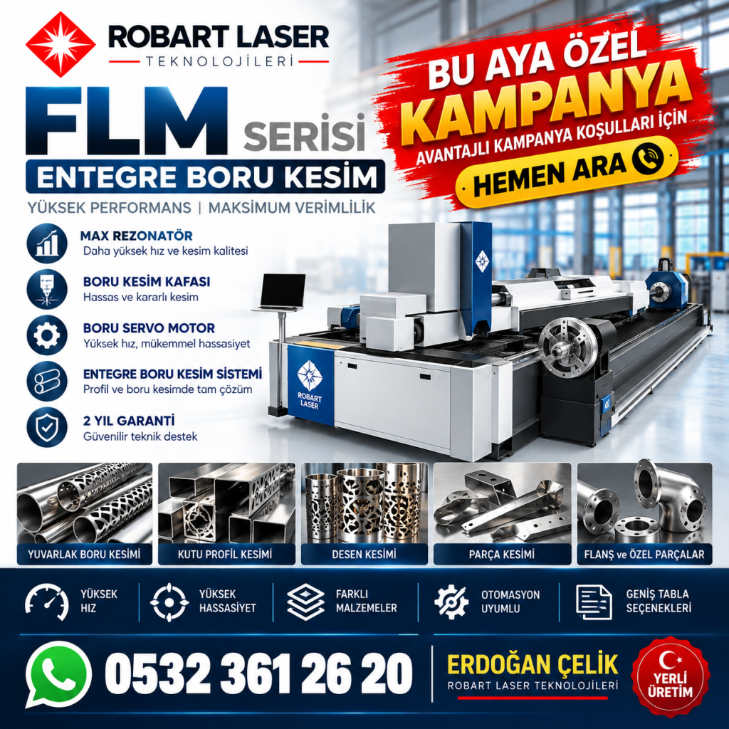 Sac ve boru kesim sistemini birleştiren Robart FLM lazer makinesi