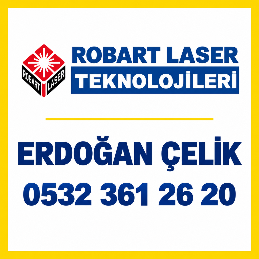 Sarı çerçeveli Robart Lazer Erdoğan Çelik iletişim kartı